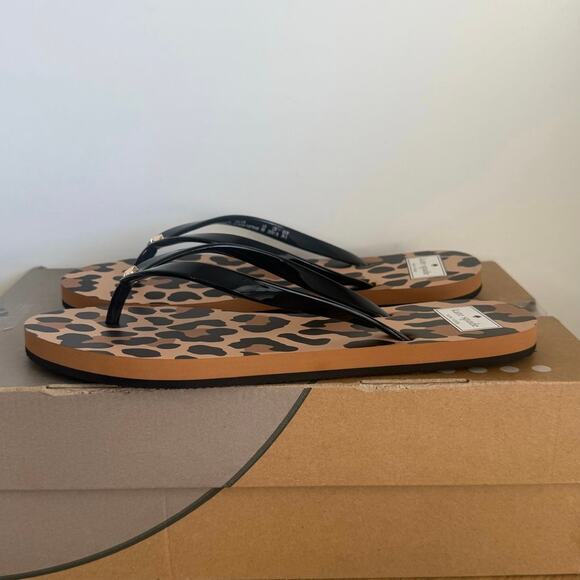 Kate Spade Leopard Print Slides Women Flip Flop Sandal- SZ 9 - Picture 2 of 8